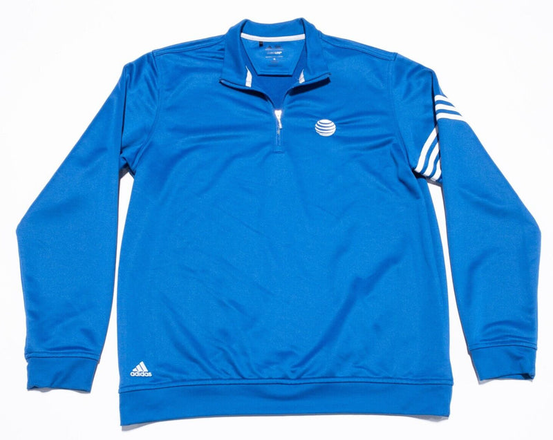 AT&T Employee Jacket Men's Medium Adidas ClimaLite 1/4 Zip Pullover Blue Uniform