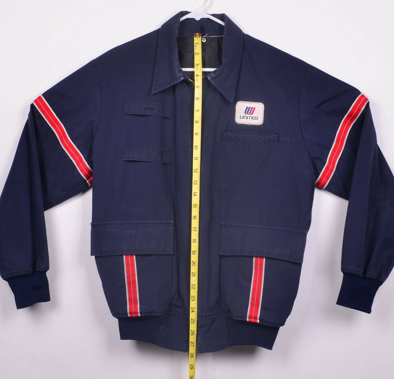 Vtg 80s United Airlines Men's Sz Medium Ground Crew Maintenance Navy Blue Jacket