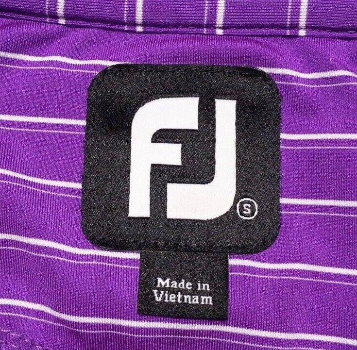 FootJoy Golf Polo Small Men's Purple Striped Wicking Performance Lawsonia