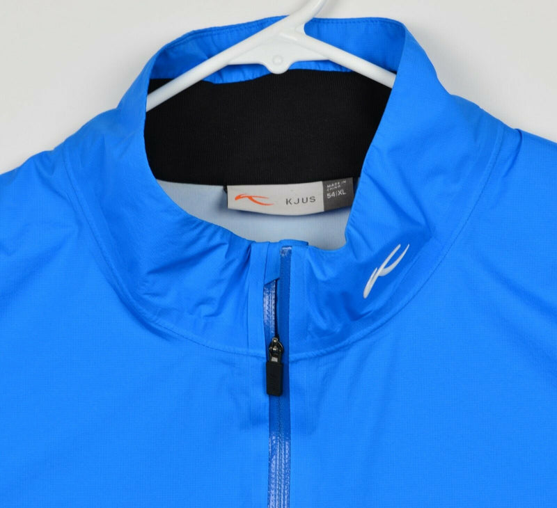 KJUS Men's Sz XL (54) Solid Blue Lightweight Half Zip Wind Rain Golf Jacket