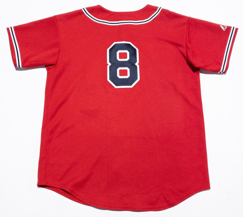 Vintage Atlanta Braves Jersey Boy's Large Majestic Red Sewn 80s Baseball MLB