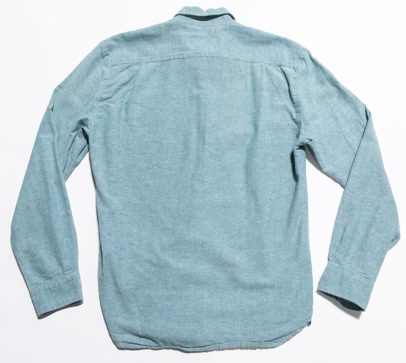 Marine Layer Shirt Men's Small Teal Green/Blue Button-Front Long Sleeve USA