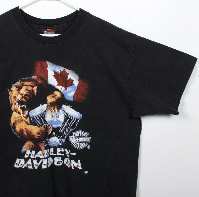 Vintage 90s Harley-Davidson Men's XL Canada Bear Chrome Double-Sided T-Shirt