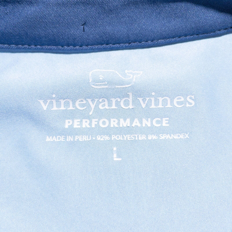 Vineyard Vines Performance Polo Men's Large Floral Printed Sankaty Wicking Blue