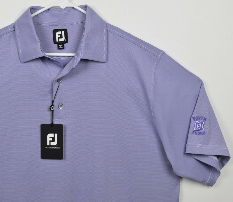 FootJoy Men's Sz XL Purple Micro-Striped ProDry Performance Golf Polo Shirt