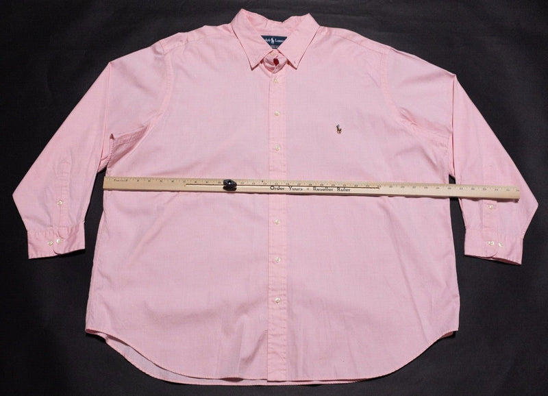 Polo Ralph Lauren Dress Shirt Men's 19-34/35 (3XL) Big Solid Pink Button-Down