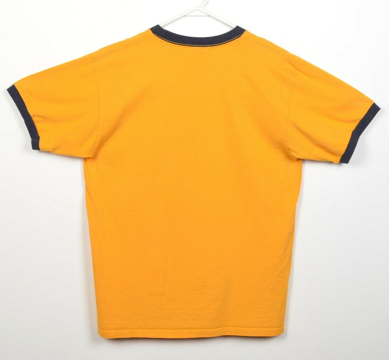 Ebbets Field Flannels Men's Large Norfolk Neptunes Yellow Retro Ringer T-Shirt