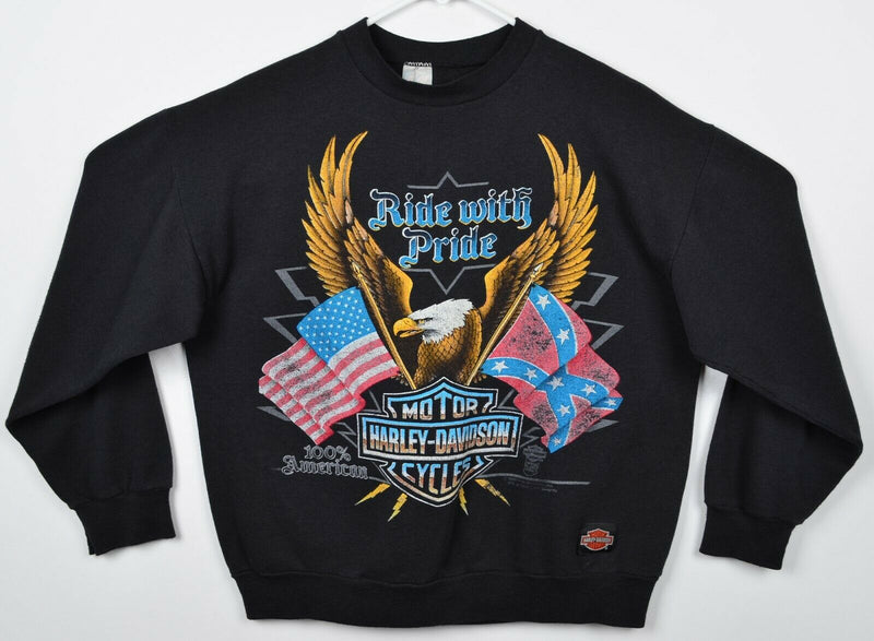 Vintage 80s Harley-Davidson Men's Large? Ride With Pride Eagle Biker Sweatshirt