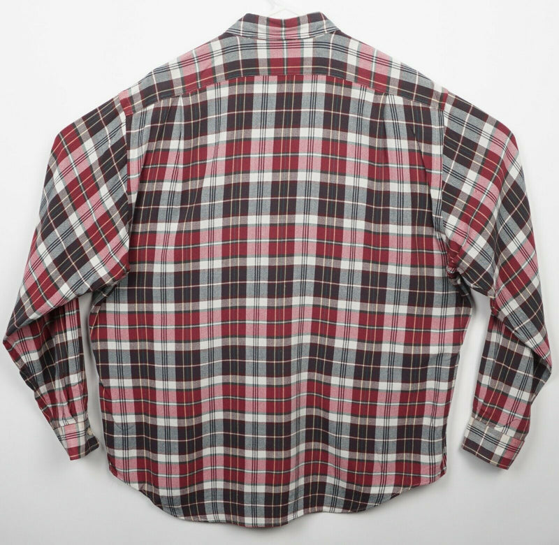 Polo Ralph Lauren Men's Large Collier 100% Rayon Red Plaid Button-Front Shirt