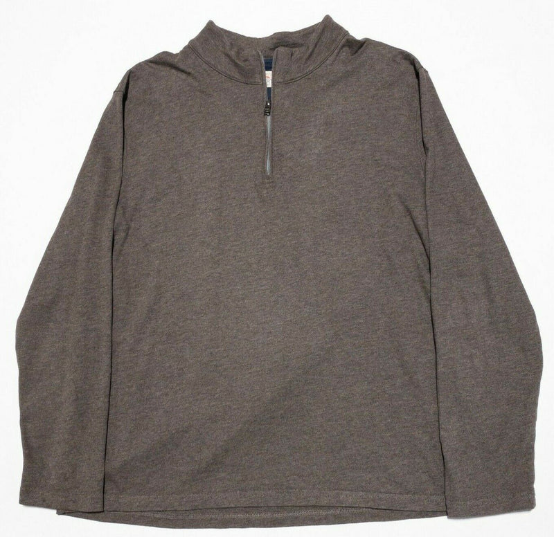 Faherty Sweater Men's 2XL Cotton Modal Blend Brown 1/4 Zip Long Sleeve