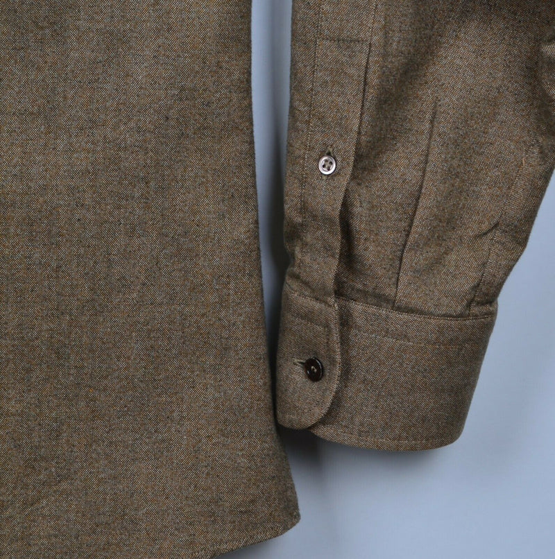 Ermenegildo Zegna Soft Men's Sz 18 2XL Made in Italy Brown Button-Down Shirt