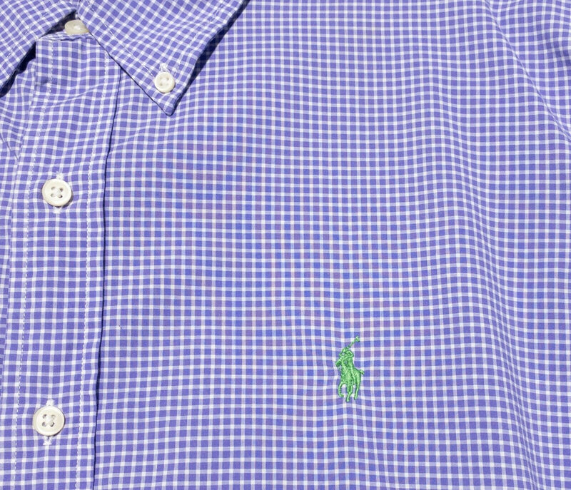 Polo Ralph Lauren Men's Button-Down Shirt Purple Check Long Sleeve Men's 2XL