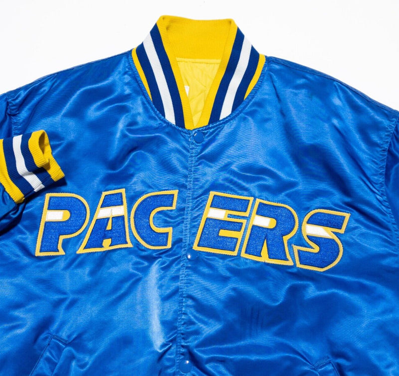 Vintage Indiana Pacers Starter Jacket Men's XL 90s Snap Shiny Blue Bomber NBA