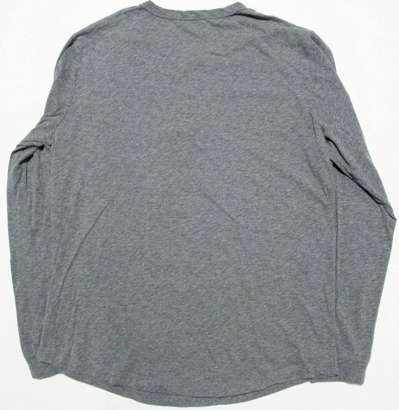 Buck Mason Men's XL Heather Gray 4-Button Henley Long Sleeve Crew Neck T-Shirt