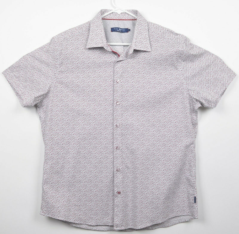 Stone Rose Men's Sz XL Wine Pattern Short Sleeve Button-Front Shirt