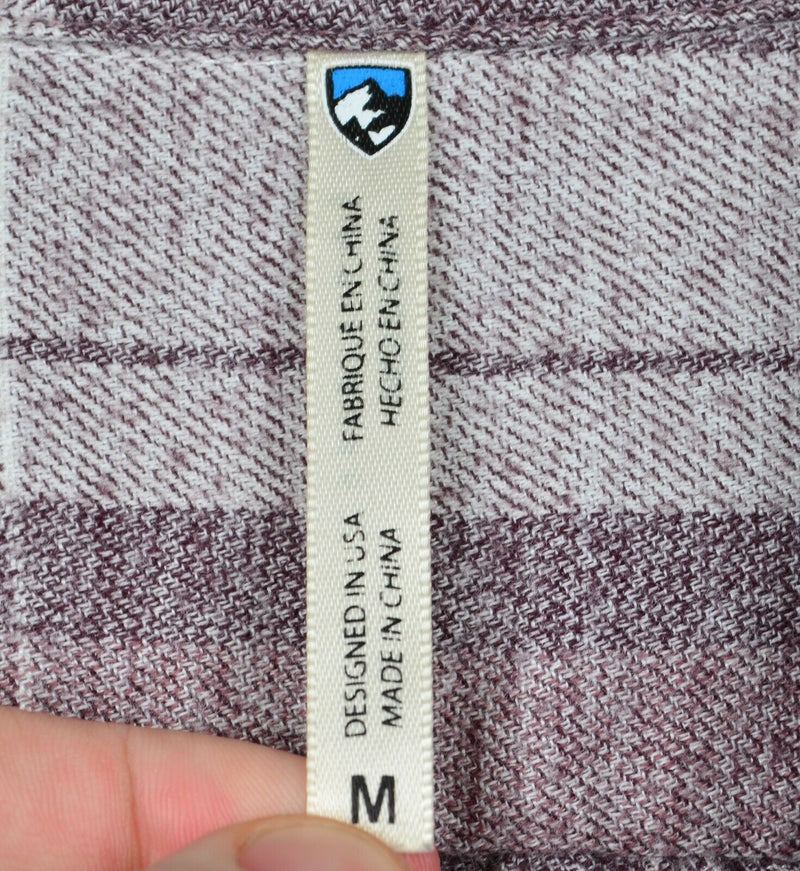 Kuhl Women's Medium Purple Plaid Cotton Poly Blend Button-Front Flannel Shirt