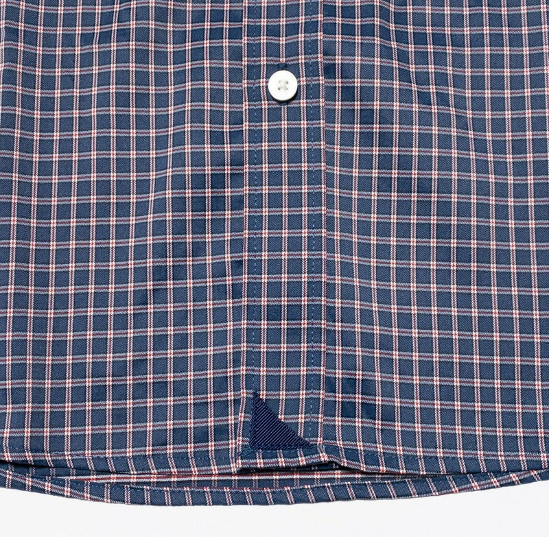 UNTUCKit Performance Button-Down Shirt Wicking Navy Blue Men's XL Relaxed Fit