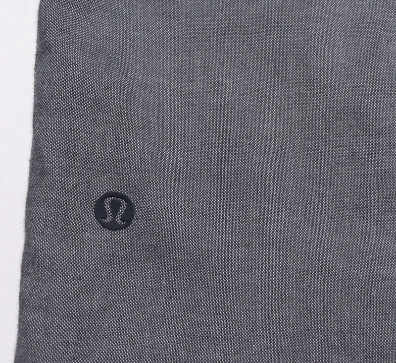 Lululemon Shirt Men's Fits 2XL Long Sleeve Button-Front Gray Oxford Stretch