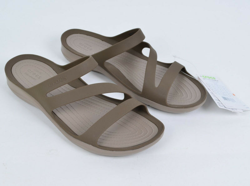 Crocs Women's US 10 Swiftwater Sandal Walnut Brown Strappy Slide Sandal