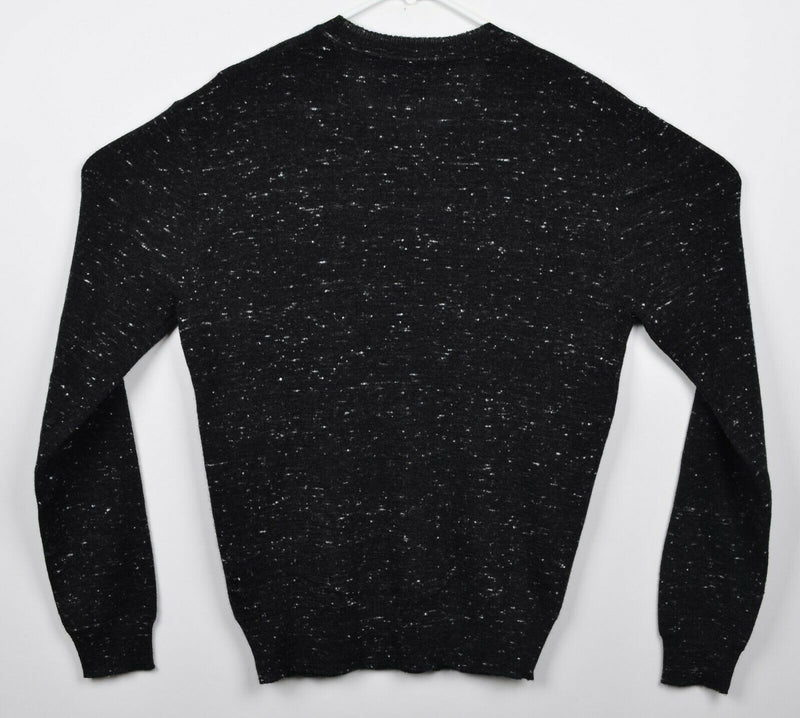 7 For All Mankind Men's Sz Medium Black Speckle Crewneck Pullover Sweater NWT
