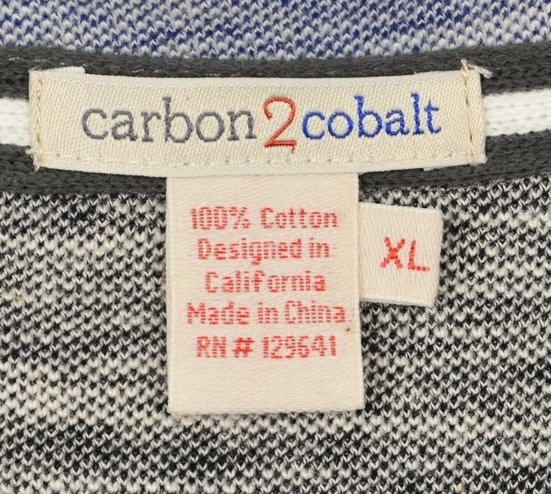 Carbon 2 Cobalt Men's XL Heather Blue White Short Sleeve Polo Shirt