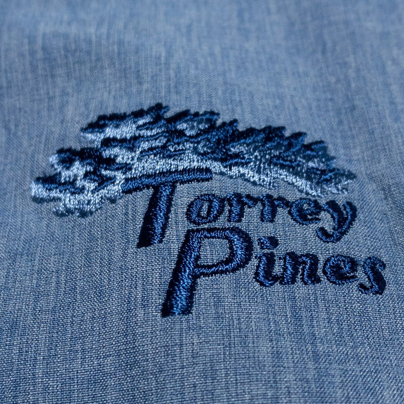 Travis Mathew Jacket Men's 2XL Pullover 1/4 Zip Blue Striped Torrey Pines Golf