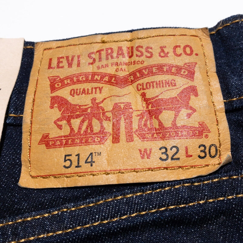 Levi’s 514 Jeans Men’s 32x30 Straight Fit Stretch Dark Wash Blue Red Tab