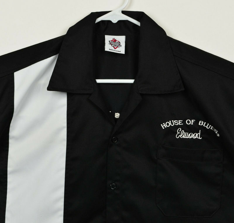 House Of Blues Brothers Men's Sz Medium Elwood Sewn Embroidered Bowling Shirt