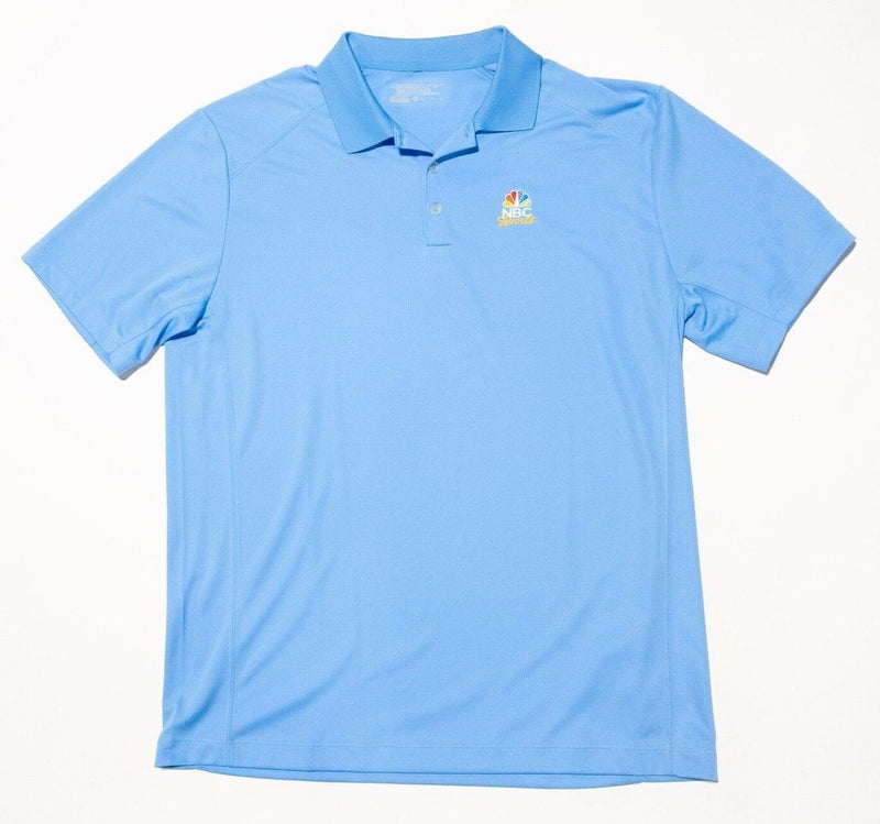 NBC Sports Polo Shirt Men's Large Nike Golf Dri-Fit Wicking Light Blue TV Anchor