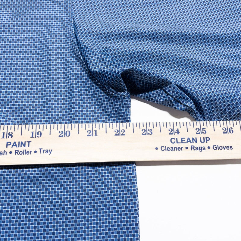 FootJoy Golf Shirt Men's Medium Blue Check Wicking Stretch Performance Polo