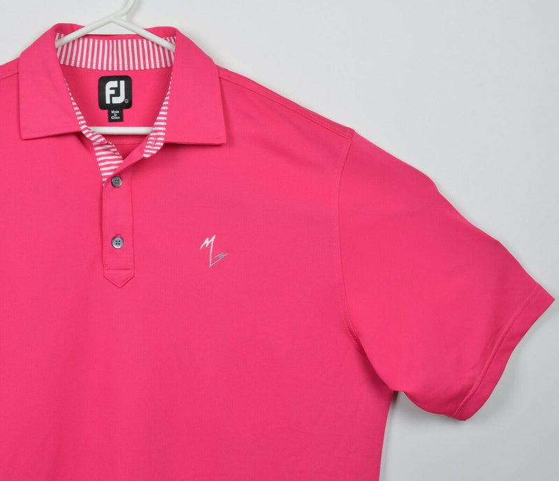 FootJoy Men's Large Solid Hot Pink FJ Golf Wicking Performance Polo Shirt
