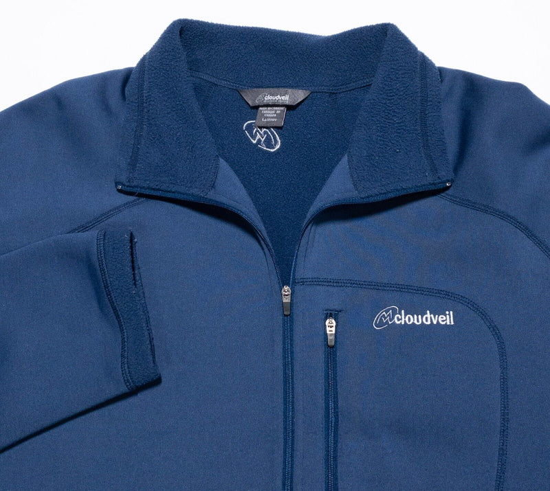 Cloudveil Jacket Men's Large Fleece Lined Pullover 1/4 Zip Blue Outdoor