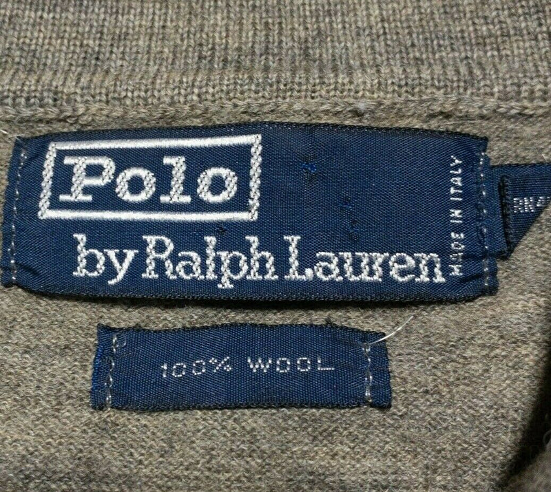 Polo Ralph Lauren Wool Collared Sweater Long Sleeve Italy Gray Men's Large