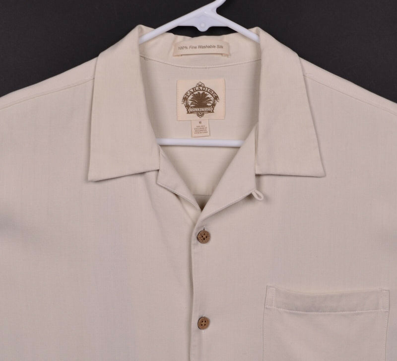 Paradise Collection Men's Medium 100% Silk Embroidered Mulligans & Martini Shirt