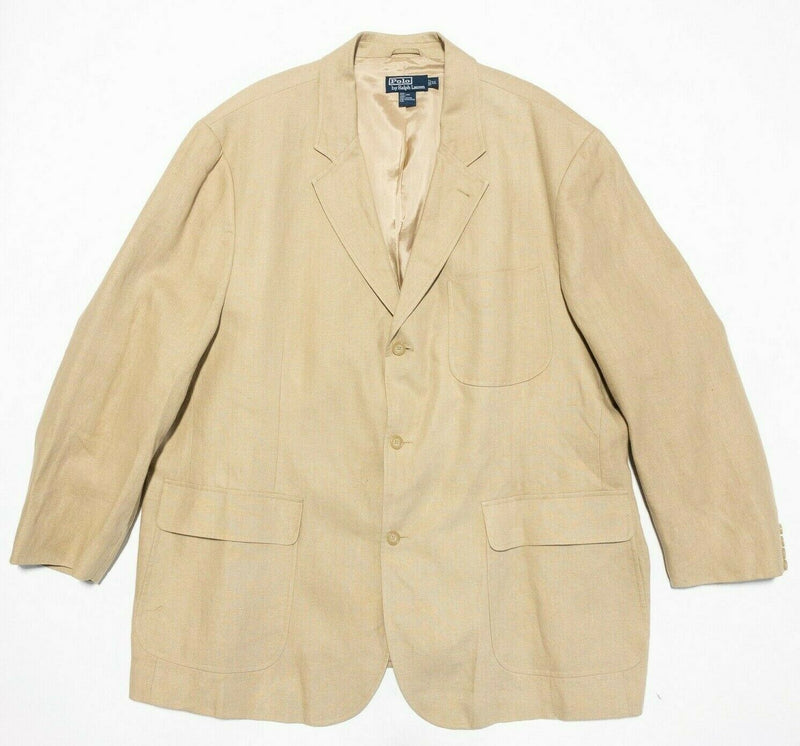 Polo Ralph Lauren Linen Blazer Sport Coat Tan Beige Khaki Men's 3X