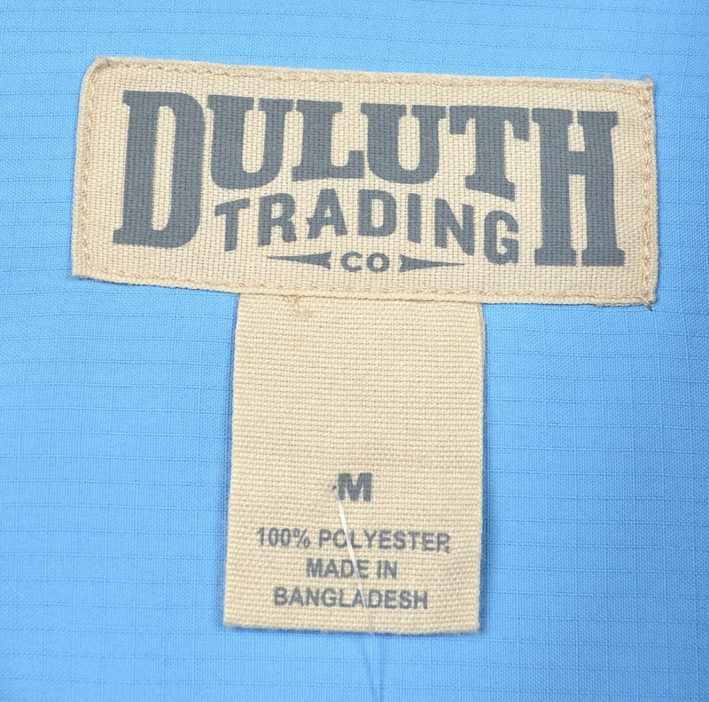 Duluth Trading Co Men's Medium Snap-Front No Worries Blue Hiking Fishing Shirt