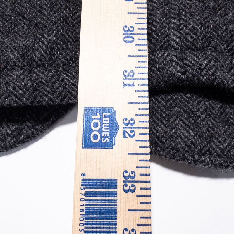 Faconnable Wool Herringbone Jacket Men Large Blazer Tweed Charcoal Gray 3-Button