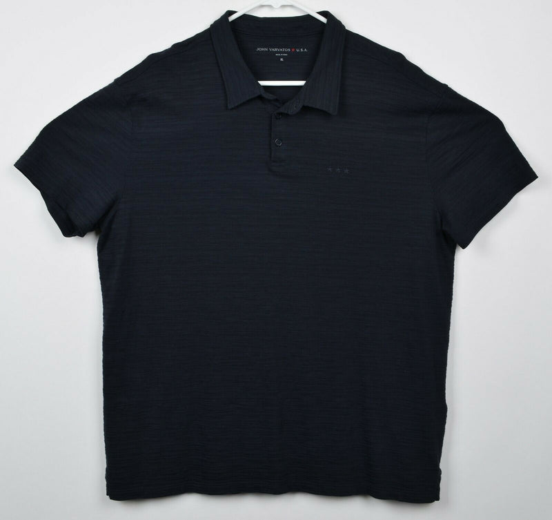 John Varvatos USA Men's Sz XL Three Stars Embroidered Dark Gray Polo Shirt