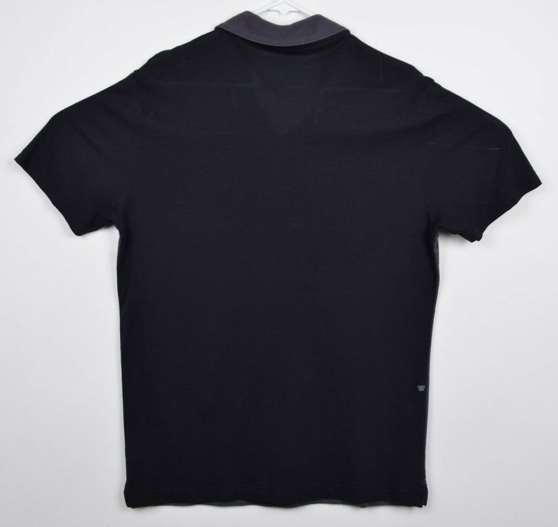 Mack Weldon Men's Large Gray Black Combed Cotton Modal Blend Polo Shirt