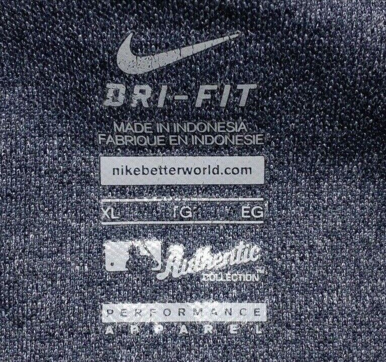 Milwaukee Brewers Nike Shirt XL Men's Blue Dri-Fit Wicking MLB Authentic Coach