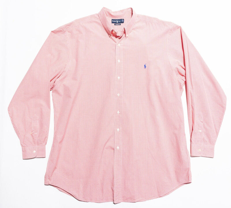 Polo Ralph Lauren Shirt Men's 2XLT Tall Long Sleeve Button-Down Pink Check