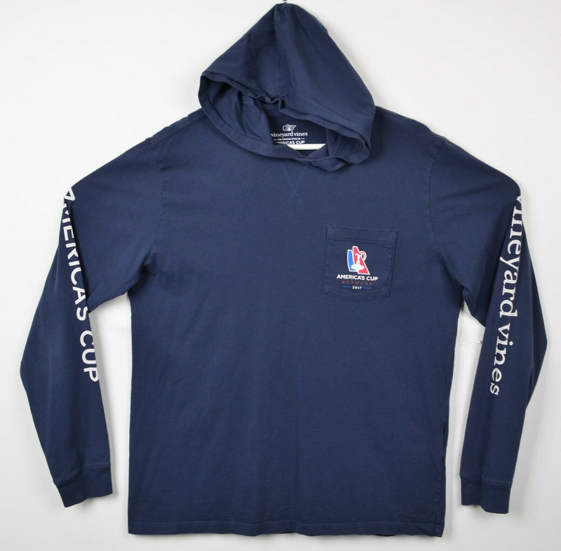 Vineyard Vines Men's Medium 2017 America’s Cup Bermuda Navy Lightweight Hoodie