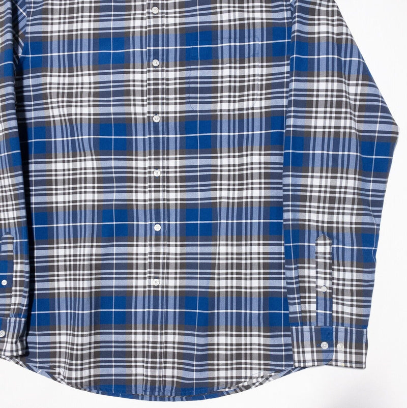 L.L. Bean Signature XL Tall Slim Men's Shirt Long Sleeve Blue Plaid Button-Down