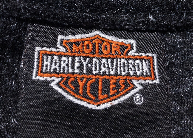 Vintage Harley-Davidson Sweatshirt Men's Large Black USA Embroidered Logo Biker