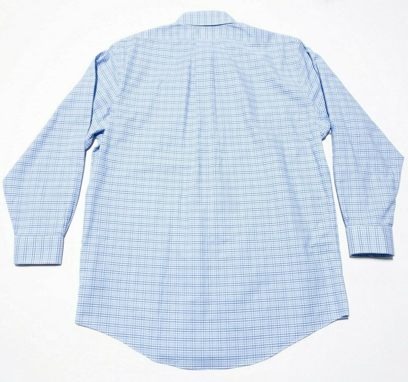 Brooks Brothers Non-Iron Madison Dress Shirt Button-Down Blue Plaid Men 15.5-32