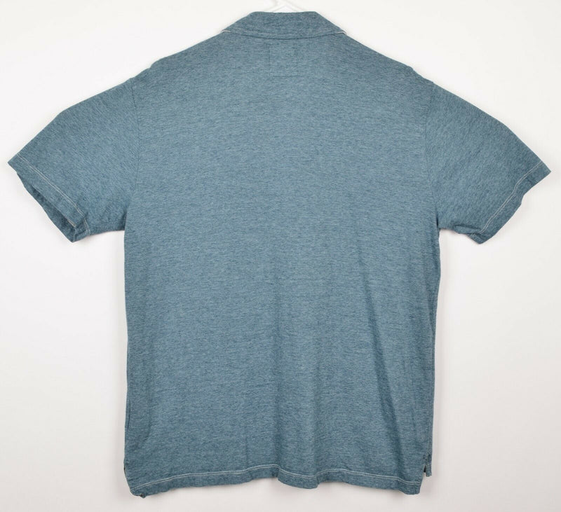 Billy Reid Men's Sz XL Blue Micro Striped Pocket Polo Shirt