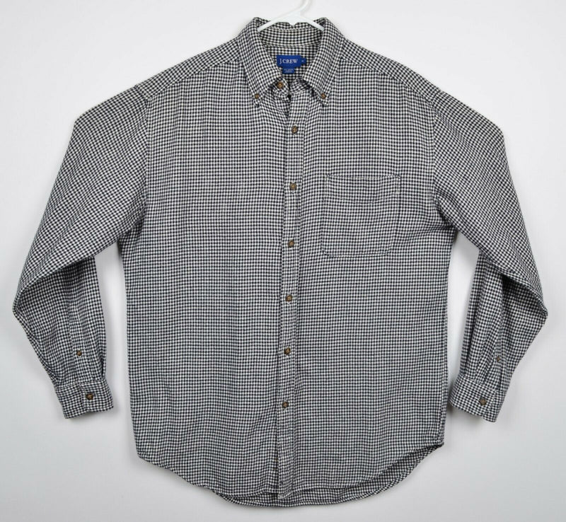 Vintage J. Crew Men's Sz Small Houndstooth Plaid Button-Down Flannel Shirt