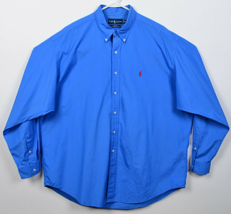 Polo Ralph Lauren Men's 2XL Solid Blue "Blake" Pony Button-Down Shirt