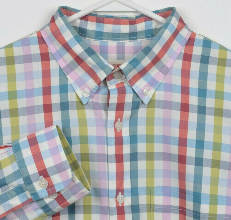 Brooks Brothers Red Fleece Men's XL Multi-Color Check Blue Red Button-Down Shirt