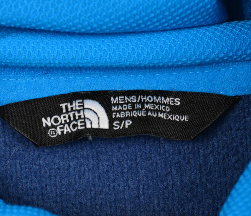 The North Face Men's Small Blue Logo Spell Out Pullover TNF Hoodie Sweatshirt